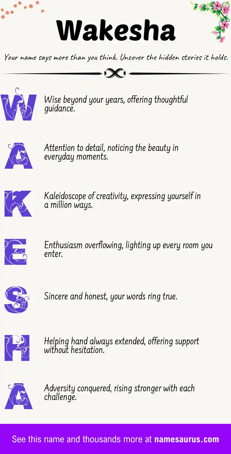 Acrostic poem about Wakesha.
