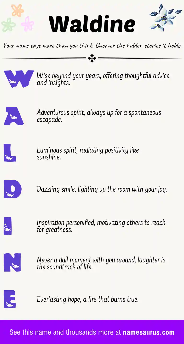 Acrostic poem about Waldine.