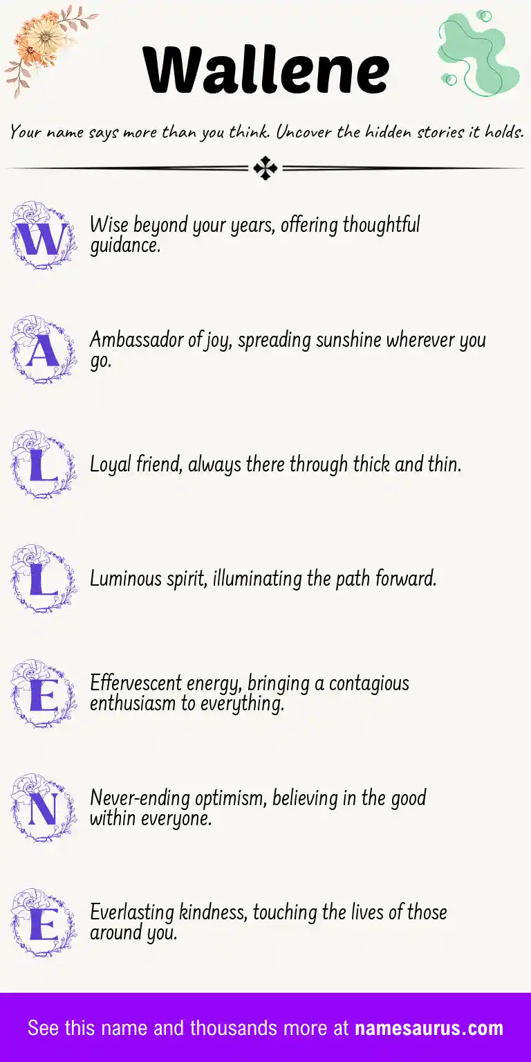 Acrostic poem about Wallene.