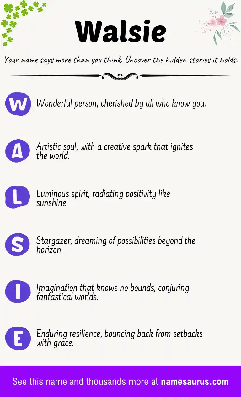 Acrostic poem about Walsie.