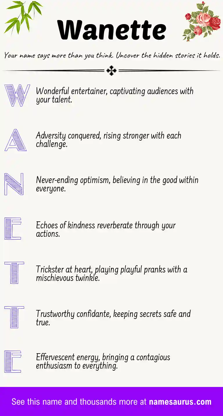 Acrostic poem about Wanette.