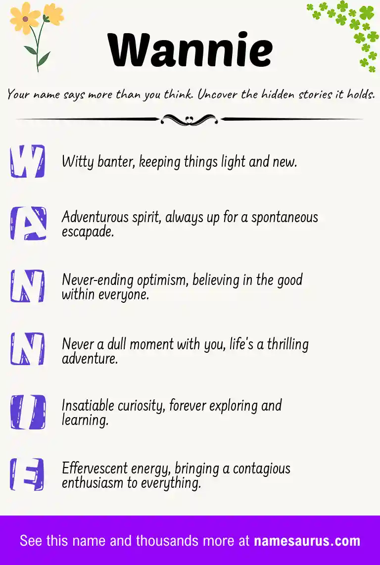 Acrostic poem about Wannie.