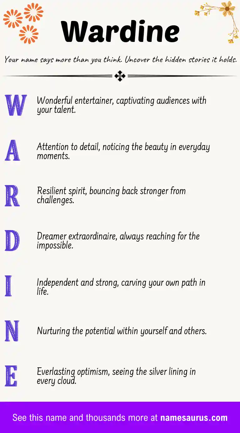 Acrostic poem about Wardine.
