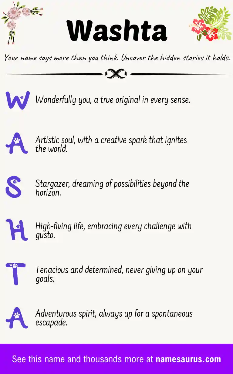 Acrostic poem about Washta.