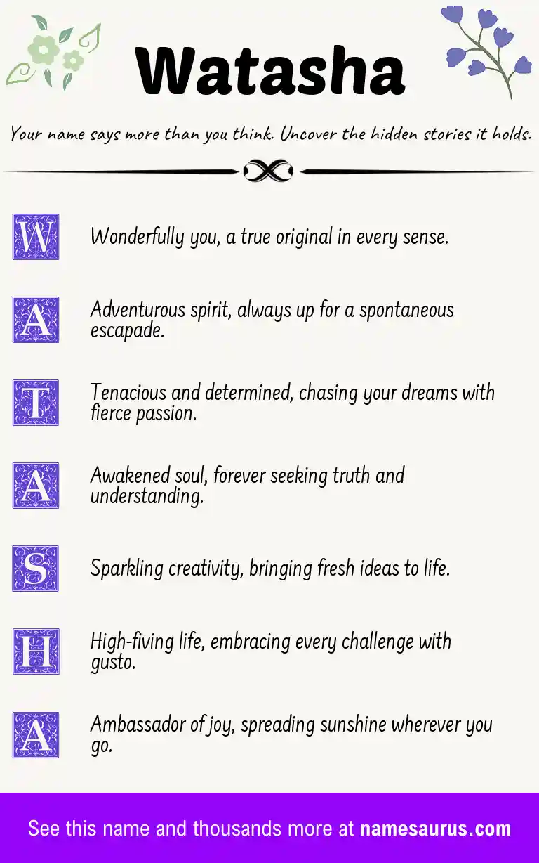 Acrostic poem about Watasha.