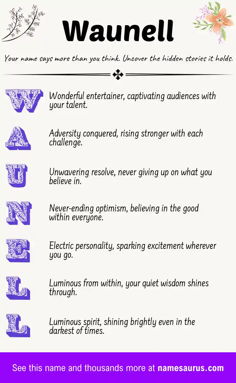 Acrostic poem about Waunell.
