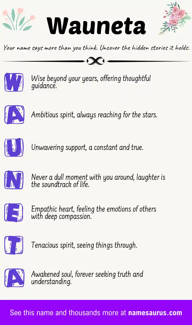 Acrostic poem about Wauneta.
