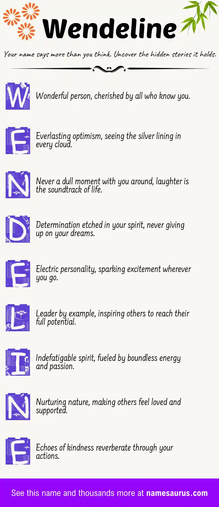 Acrostic poem about Wendeline.