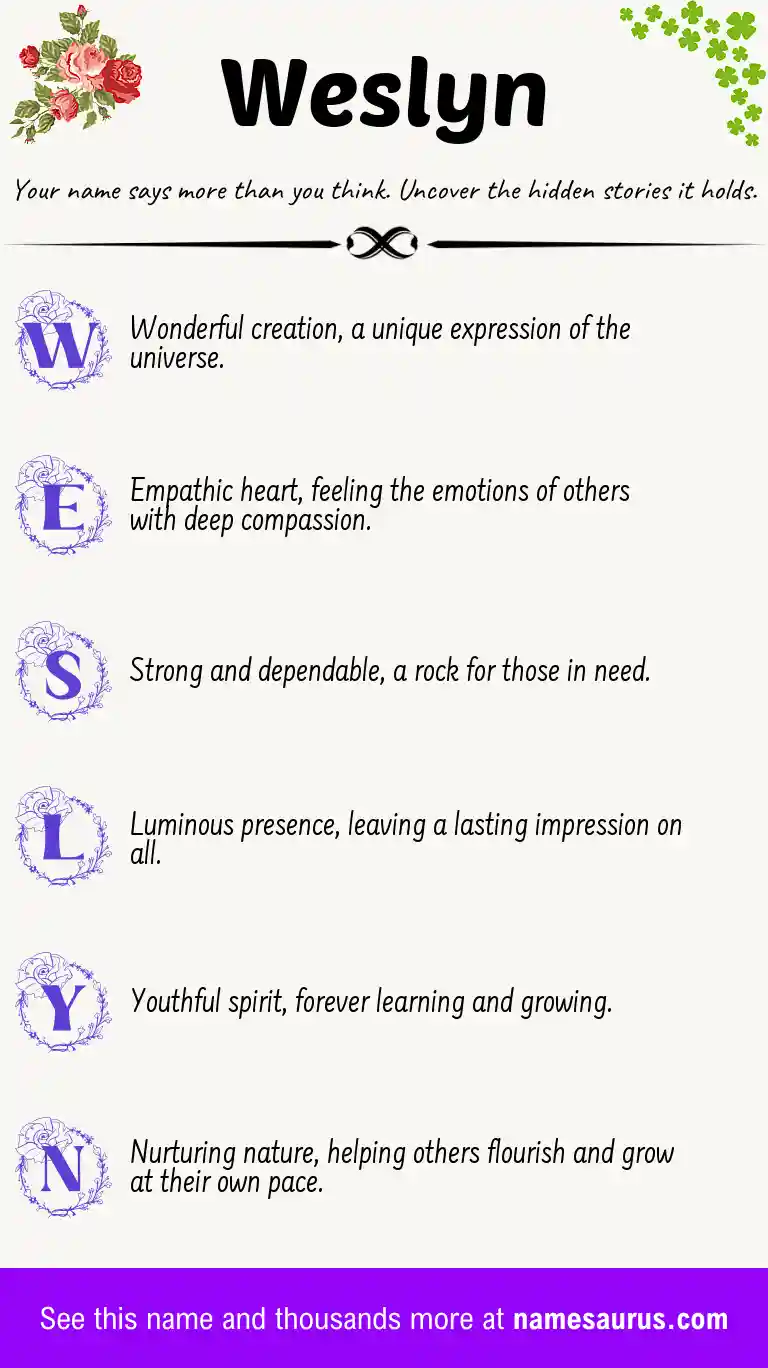 Acrostic poem about Weslyn.