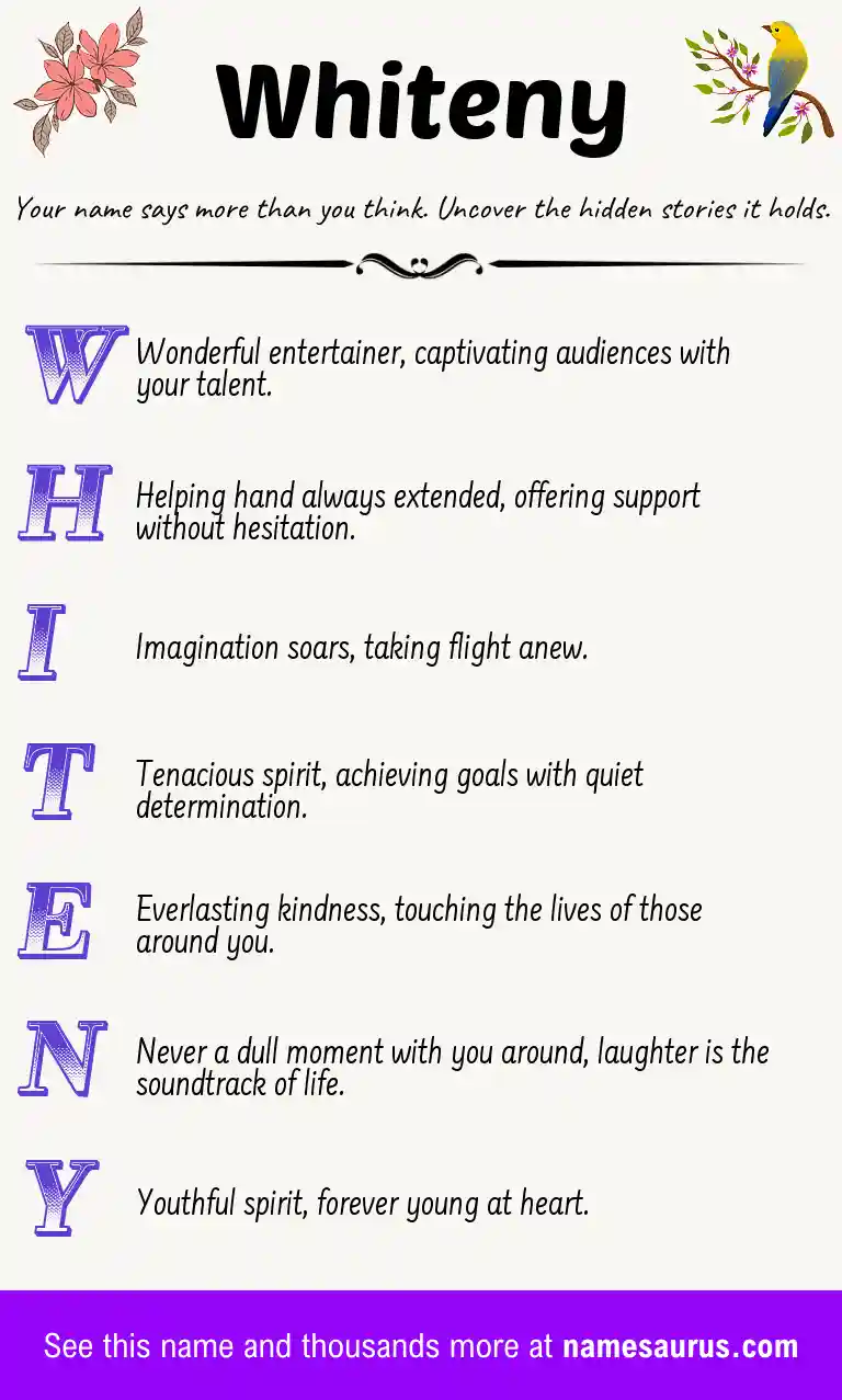 Acrostic poem about Whiteny.