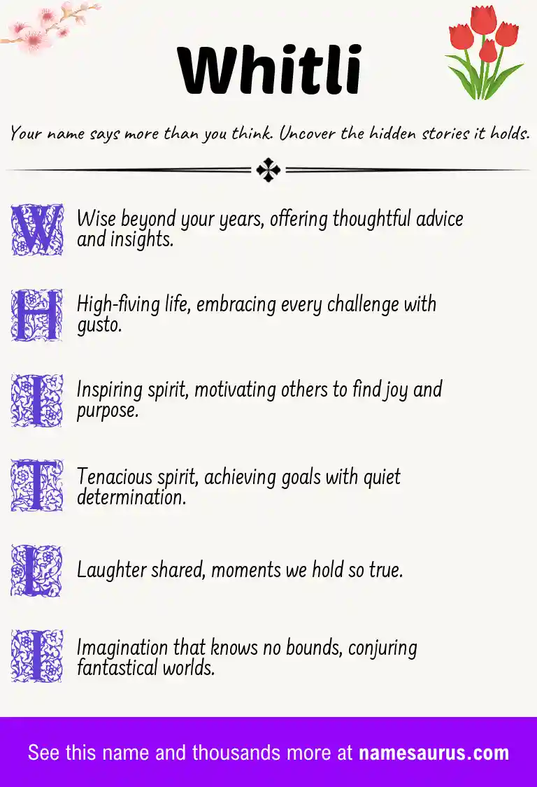 Acrostic poem about Whitli.