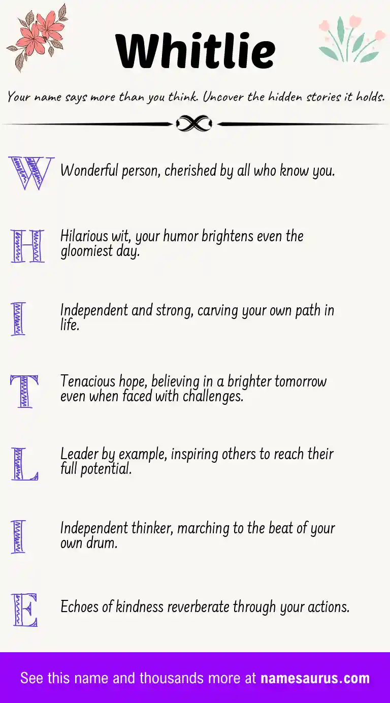 Acrostic poem about Whitlie.