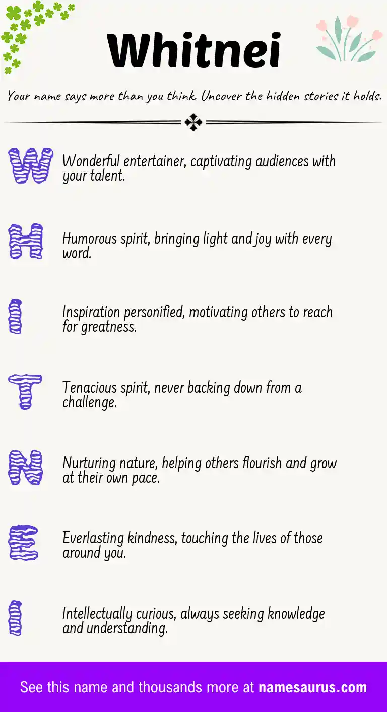 Acrostic poem about Whitnei.