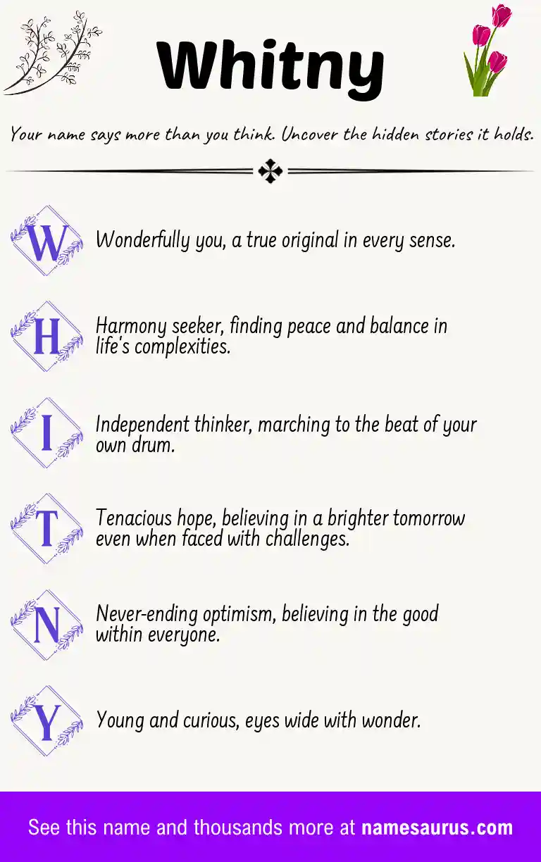 Acrostic poem about Whitny.