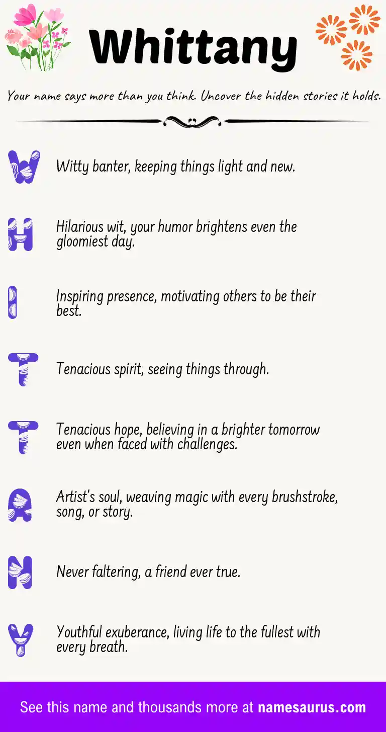 Acrostic poem about Whittany.