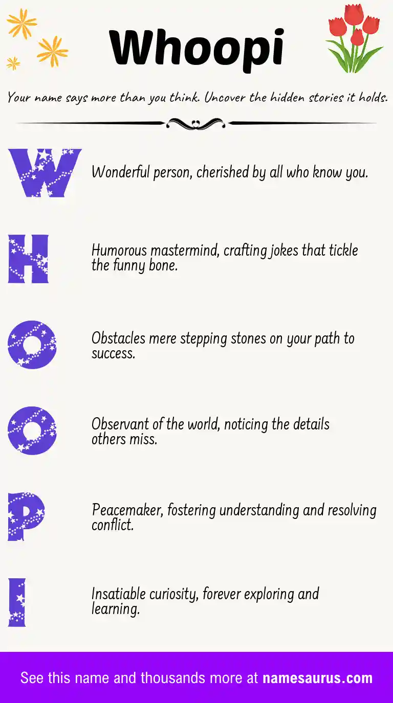 Acrostic poem about Whoopi.