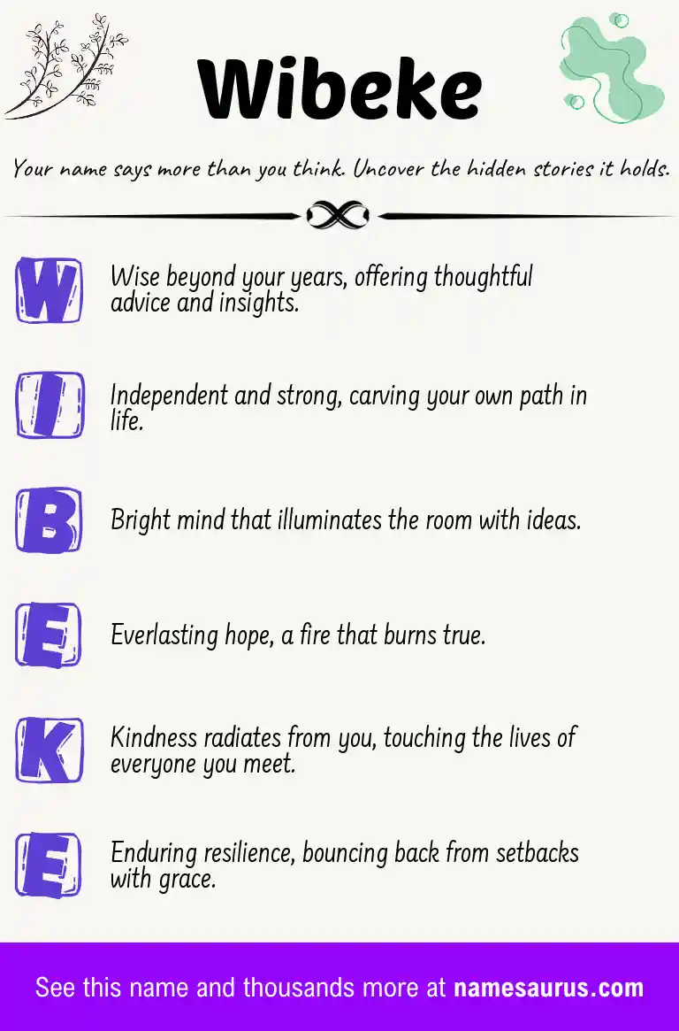 Acrostic poem about Wibeke.