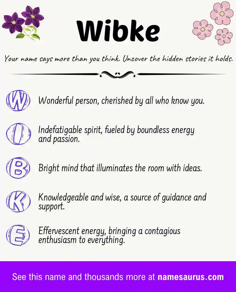 Acrostic poem about Wibke.