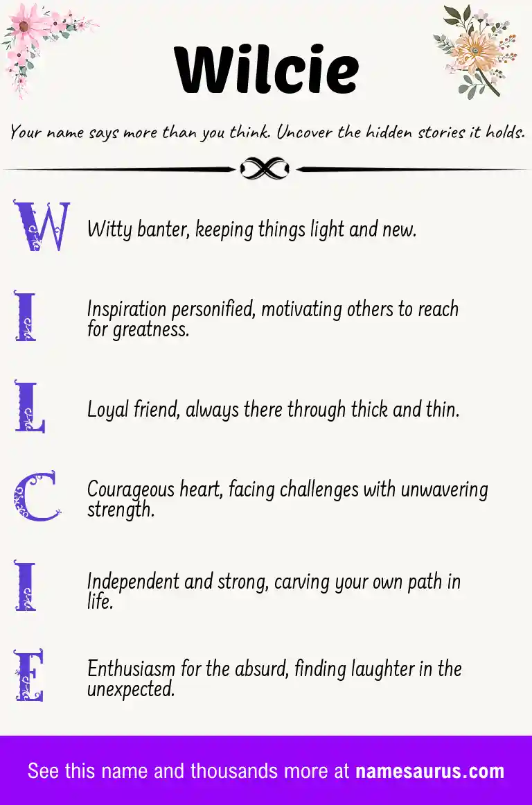 Acrostic poem about Wilcie.