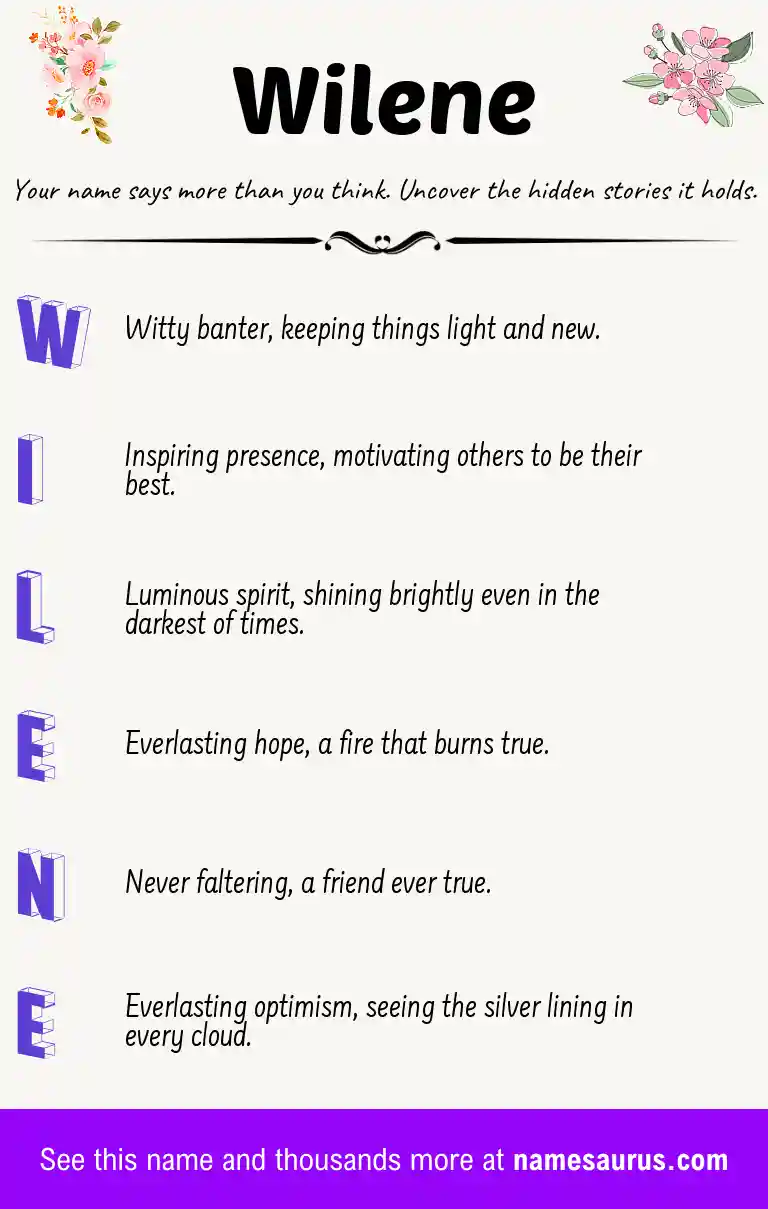 Acrostic poem about Wilene.