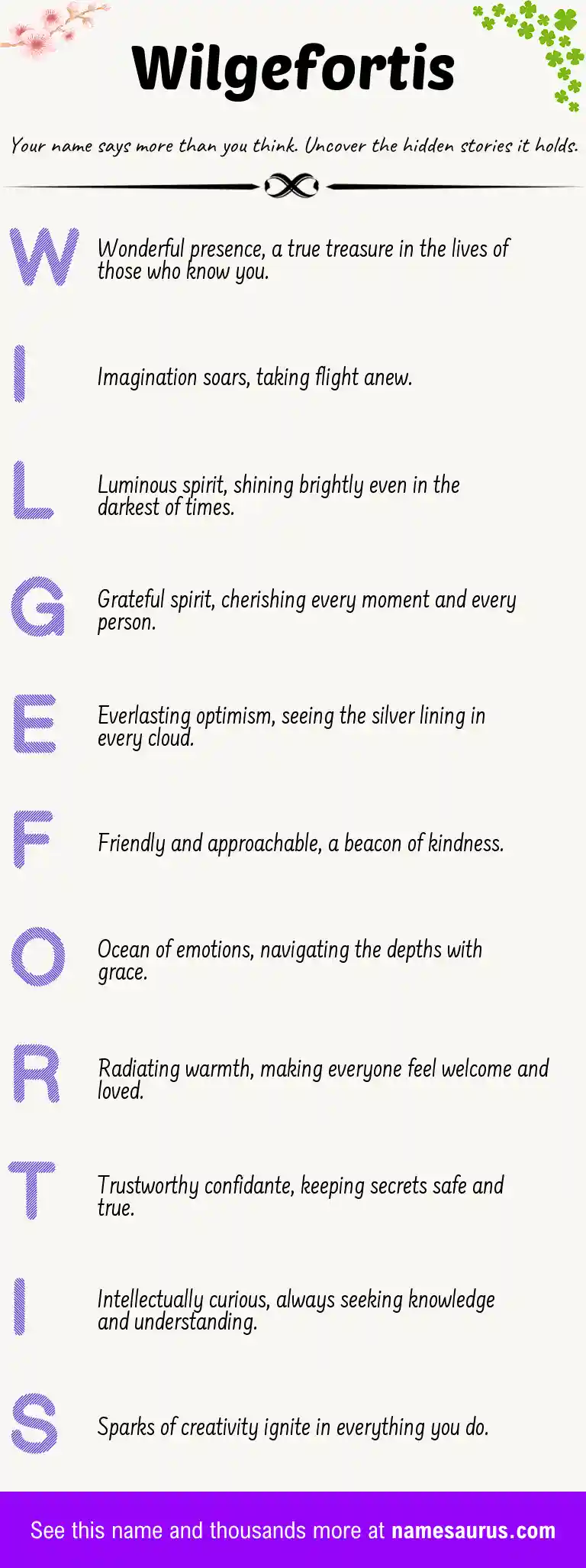 Acrostic poem about Wilgefortis.