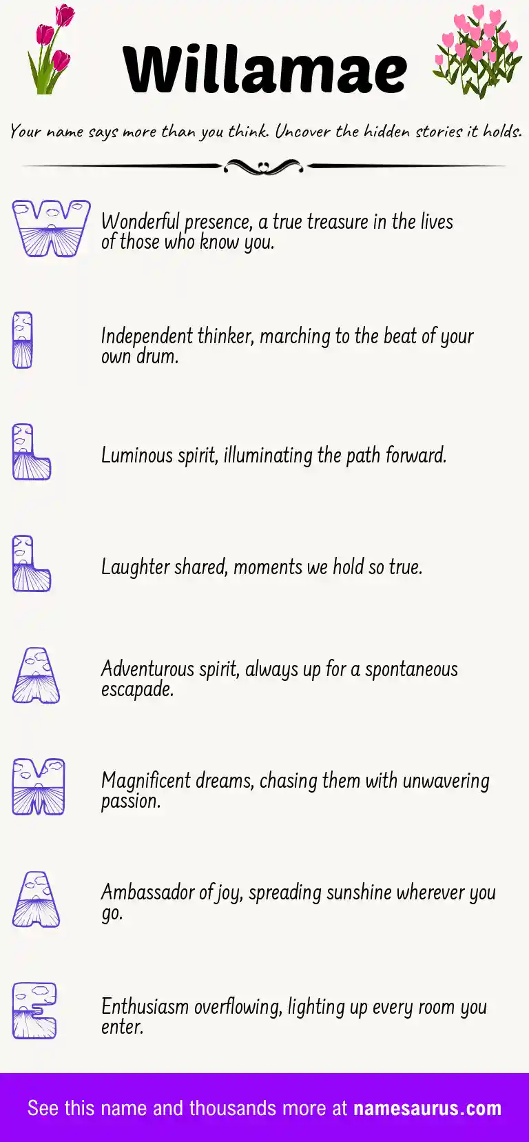 Acrostic poem about Willamae.