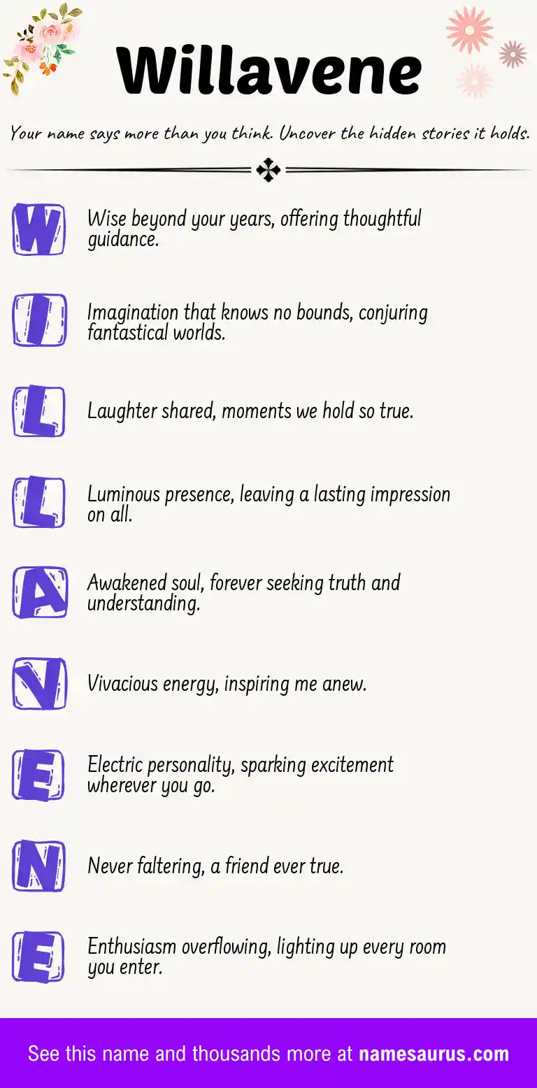 Acrostic poem about Willavene.