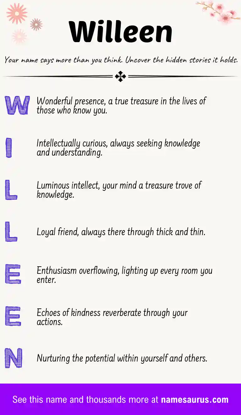 Acrostic poem about Willeen.
