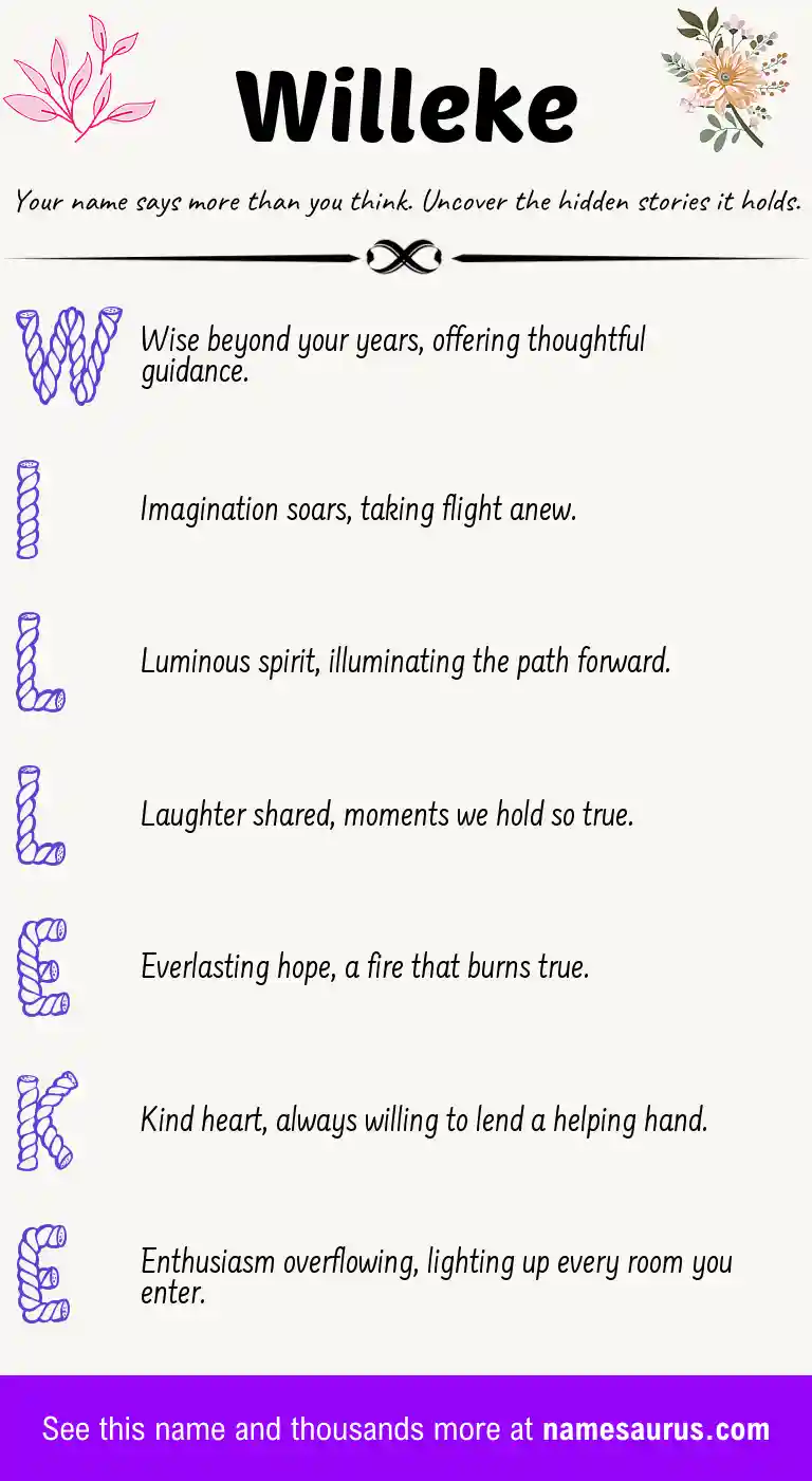 Acrostic poem about Willeke.
