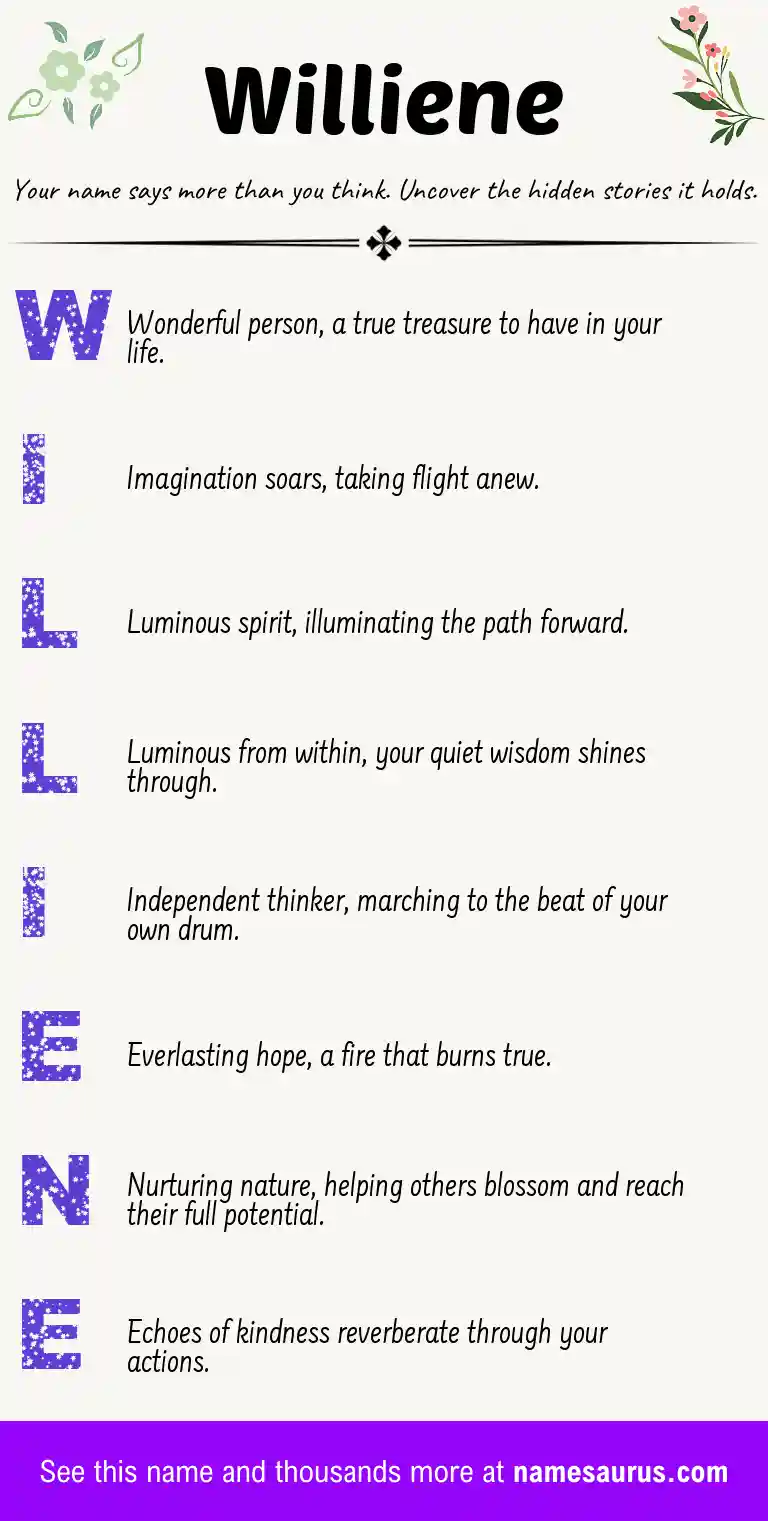 Acrostic poem about Williene.