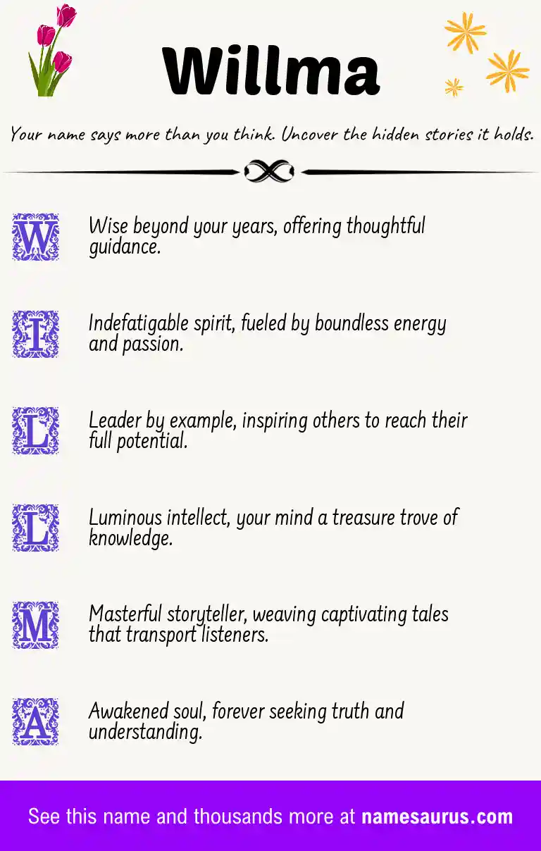 Acrostic poem about Willma.