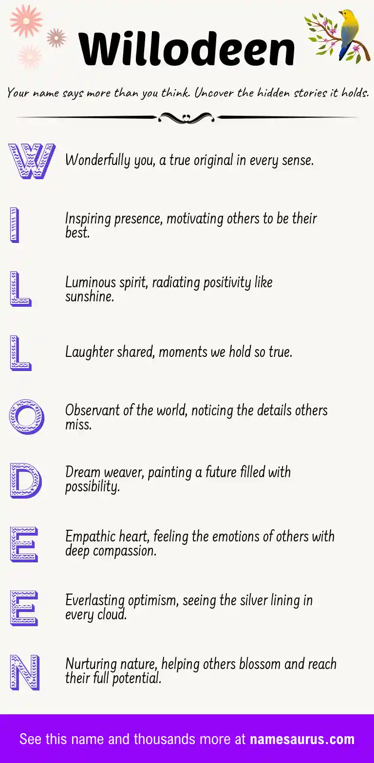 Acrostic poem about Willodeen.