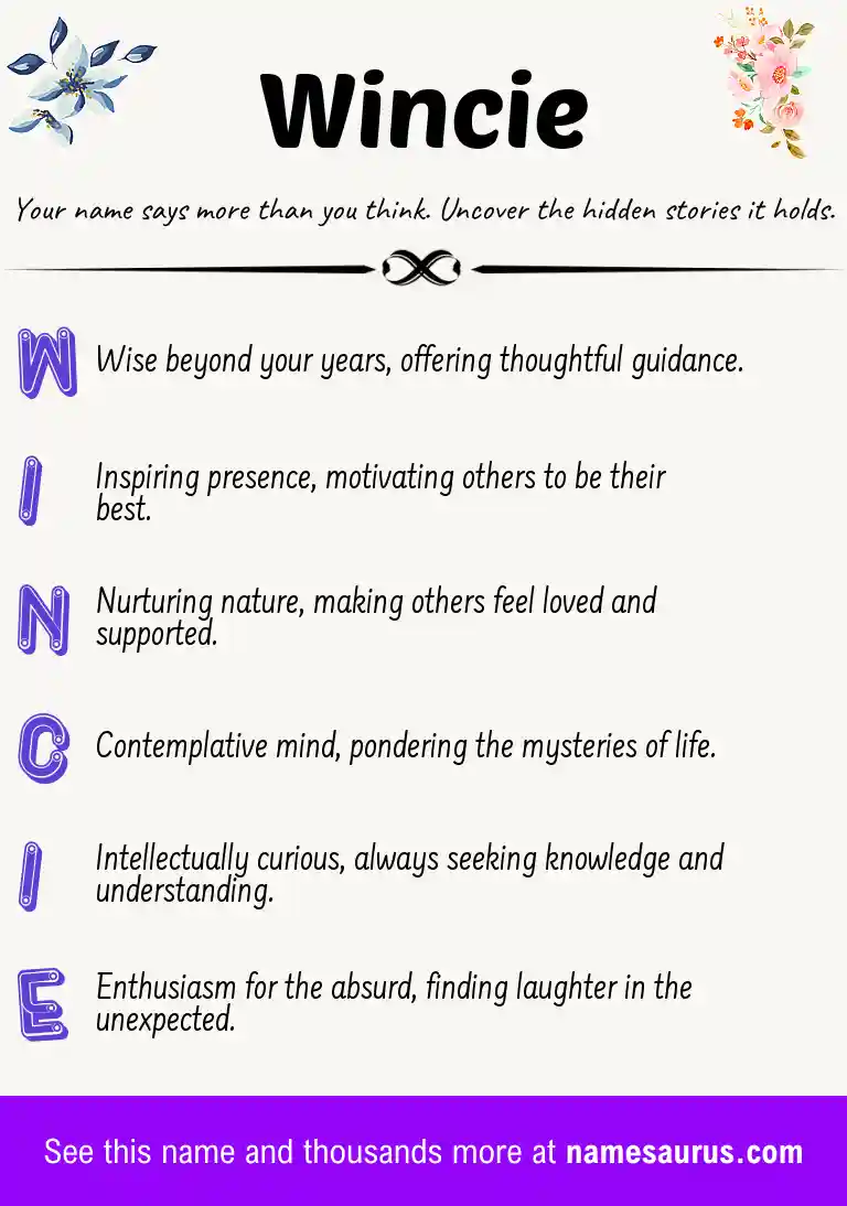 Acrostic poem about Wincie.