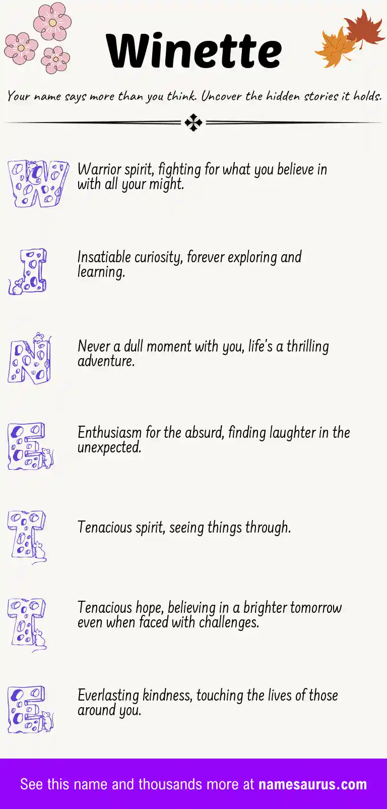 Acrostic poem about Winette.