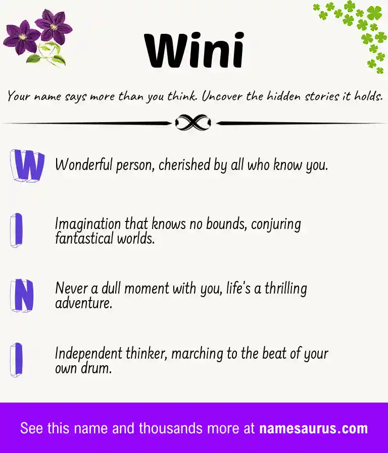 Acrostic poem about Wini.