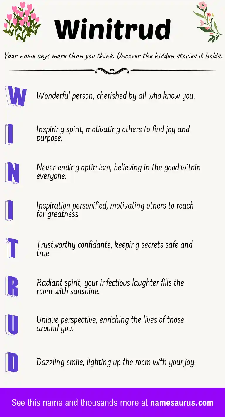 Acrostic poem about Winitrud.