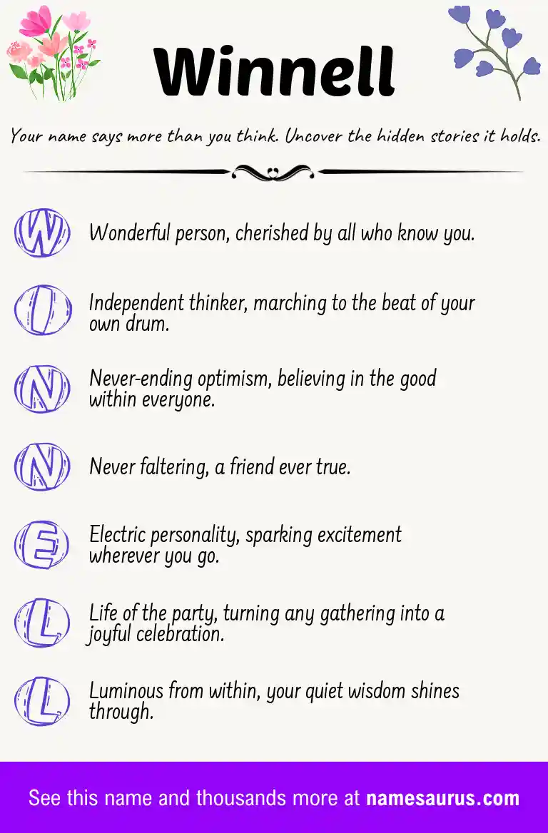 Acrostic poem about Winnell.
