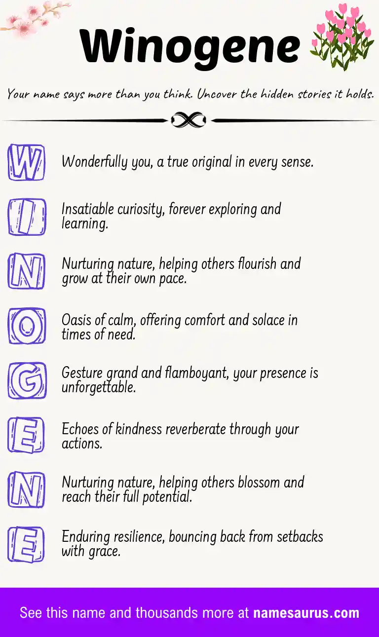 Acrostic poem about Winogene.