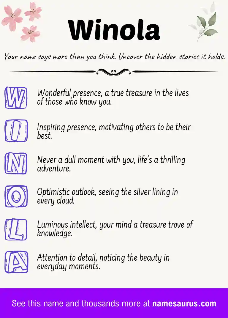 Acrostic poem about Winola.
