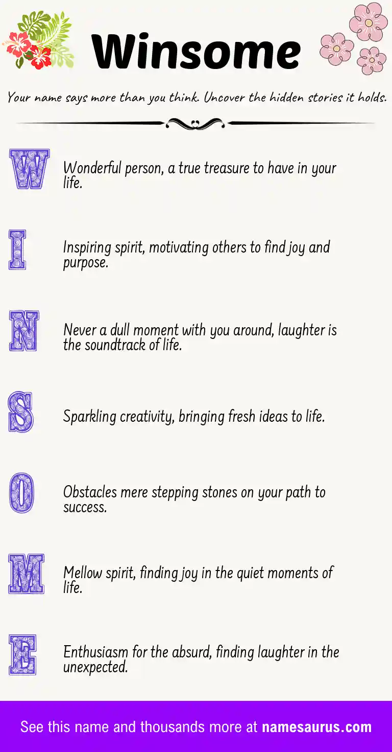Acrostic poem about Winsome.