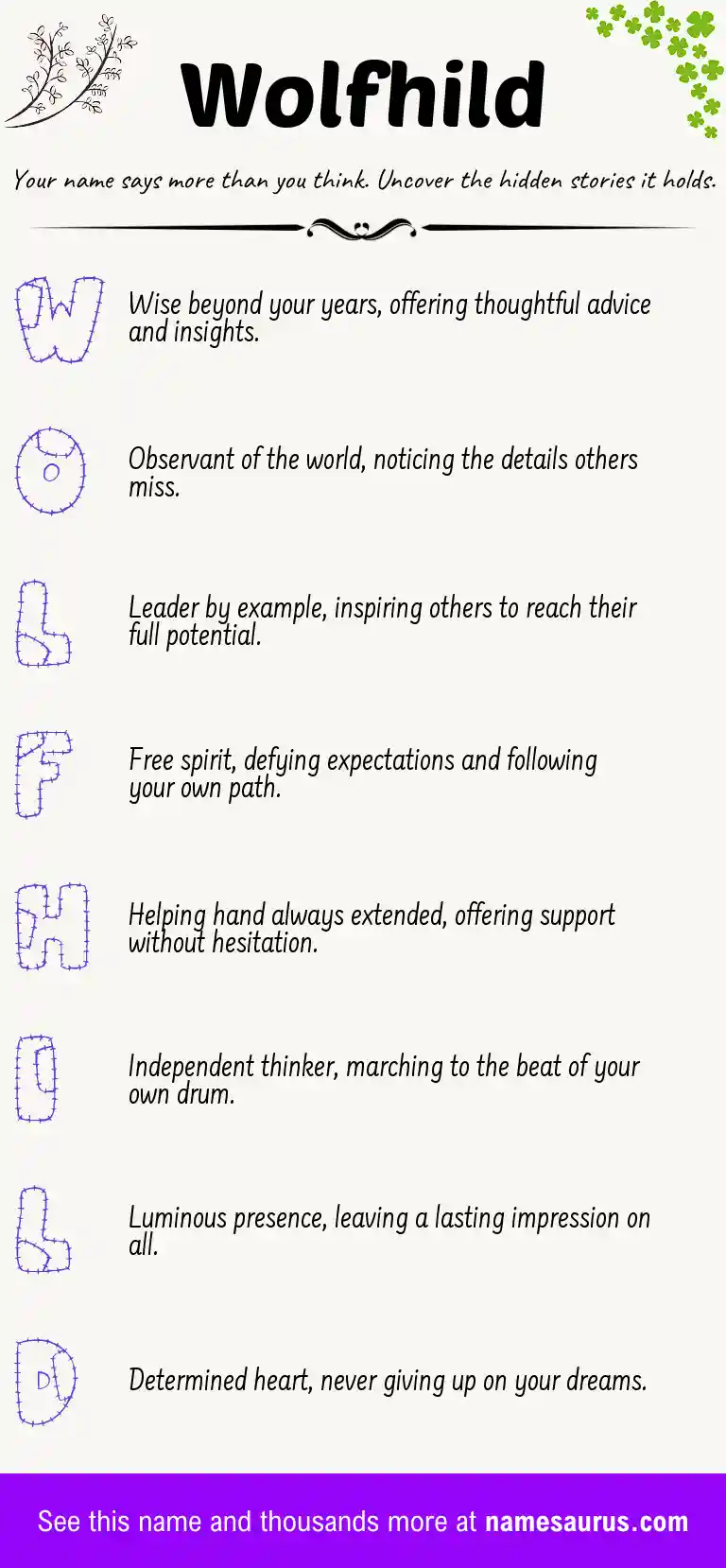 Acrostic poem about Wolfhild.