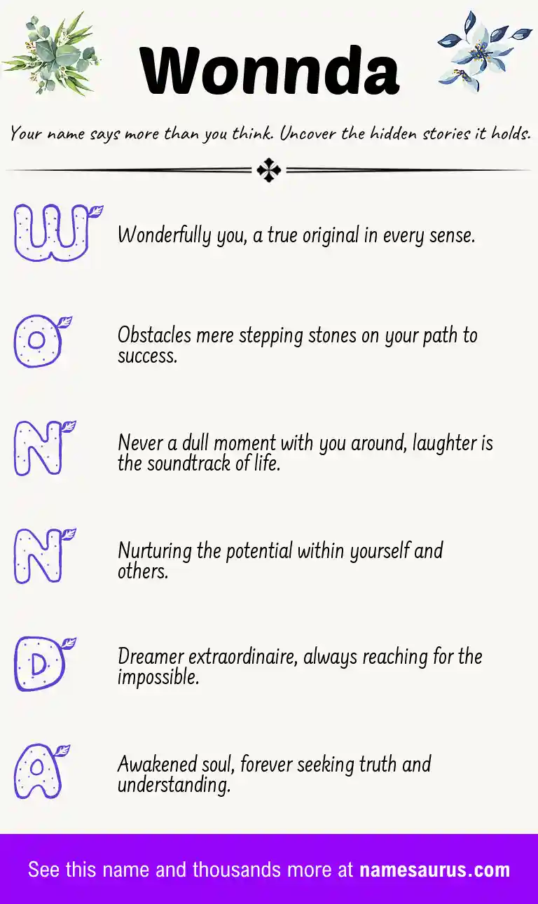 Acrostic poem about Wonnda.