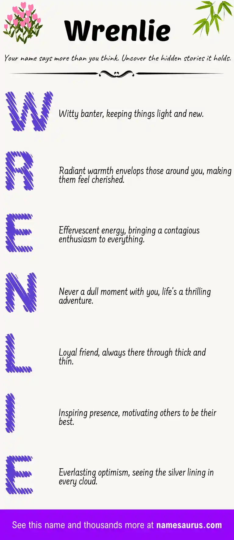 Acrostic poem about Wrenlie.