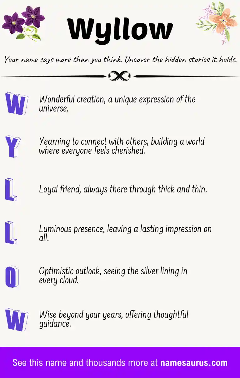 Acrostic poem about Wyllow.