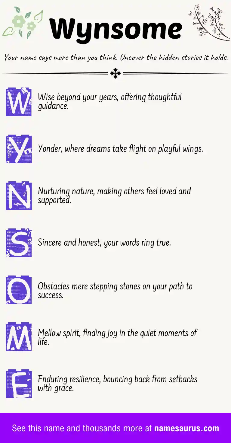 Acrostic poem about Wynsome.