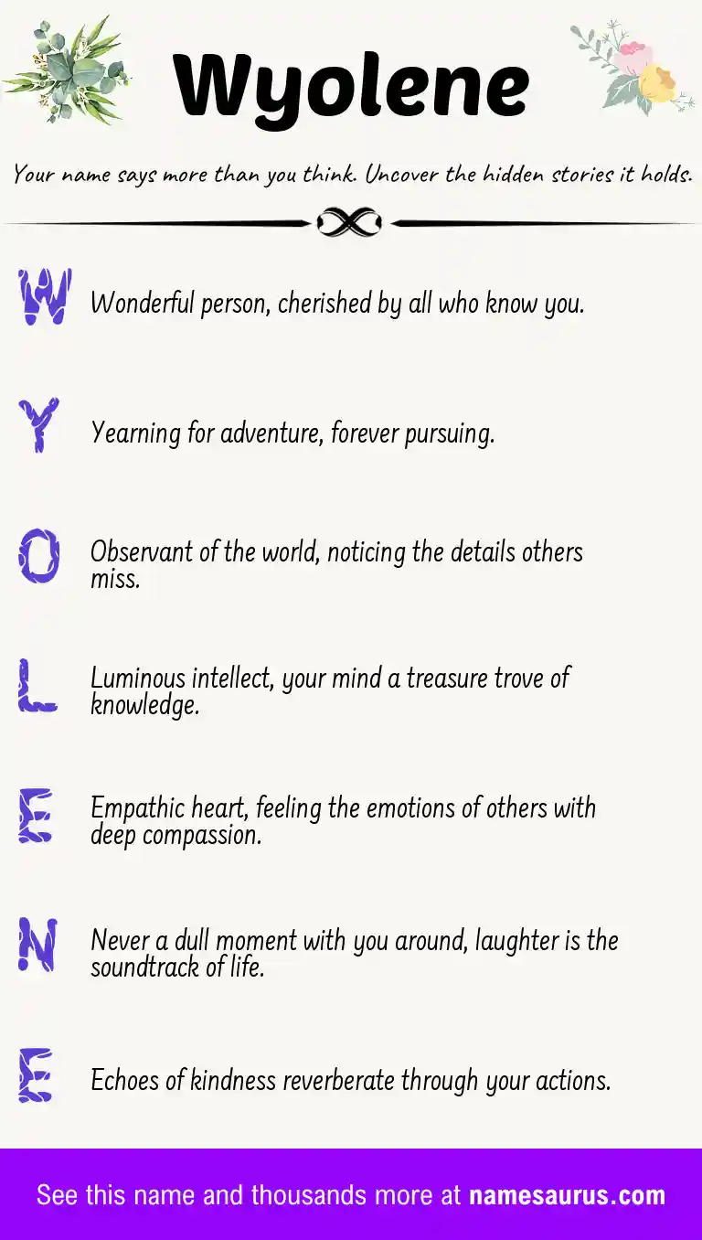 Acrostic poem about Wyolene.