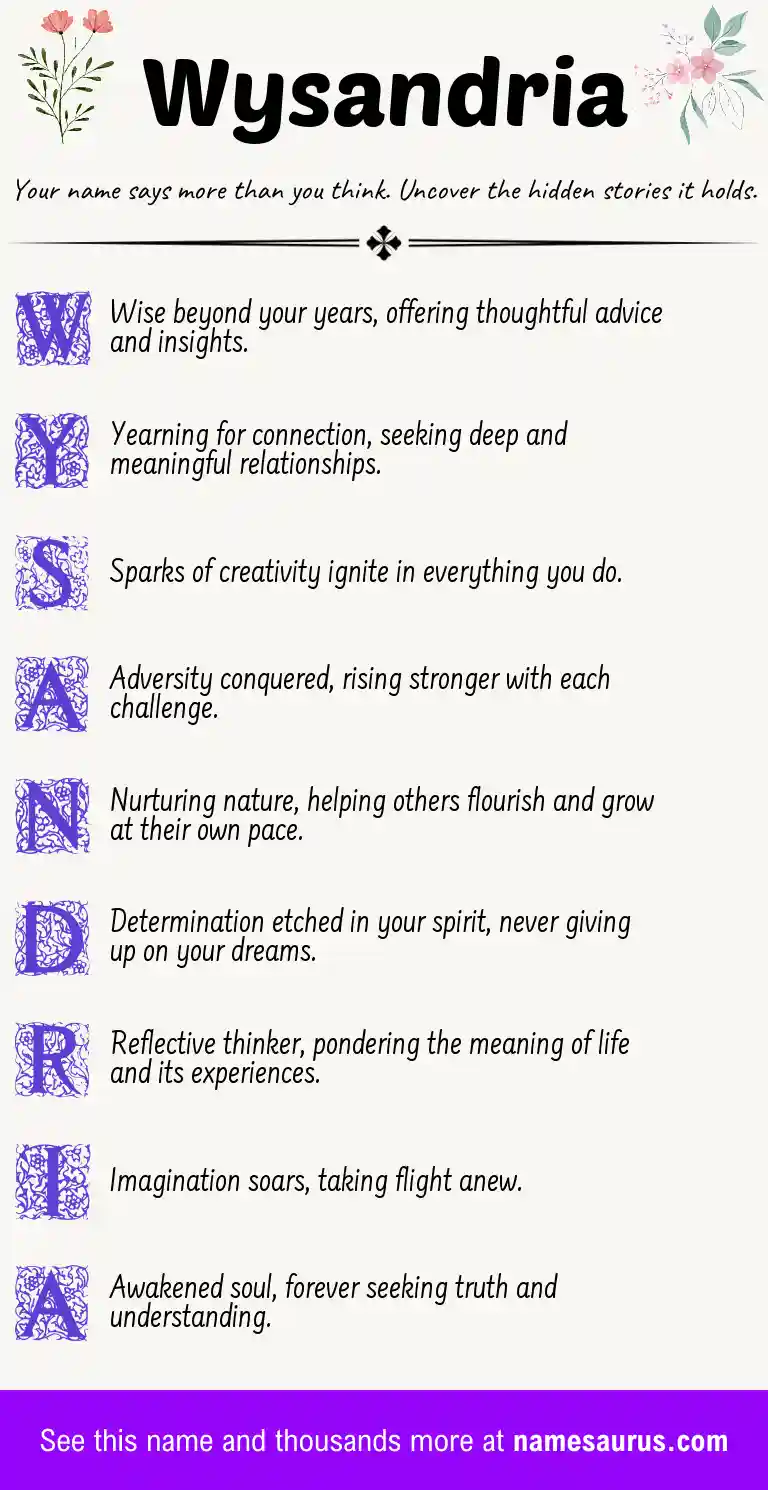 Acrostic poem about Wysandria.