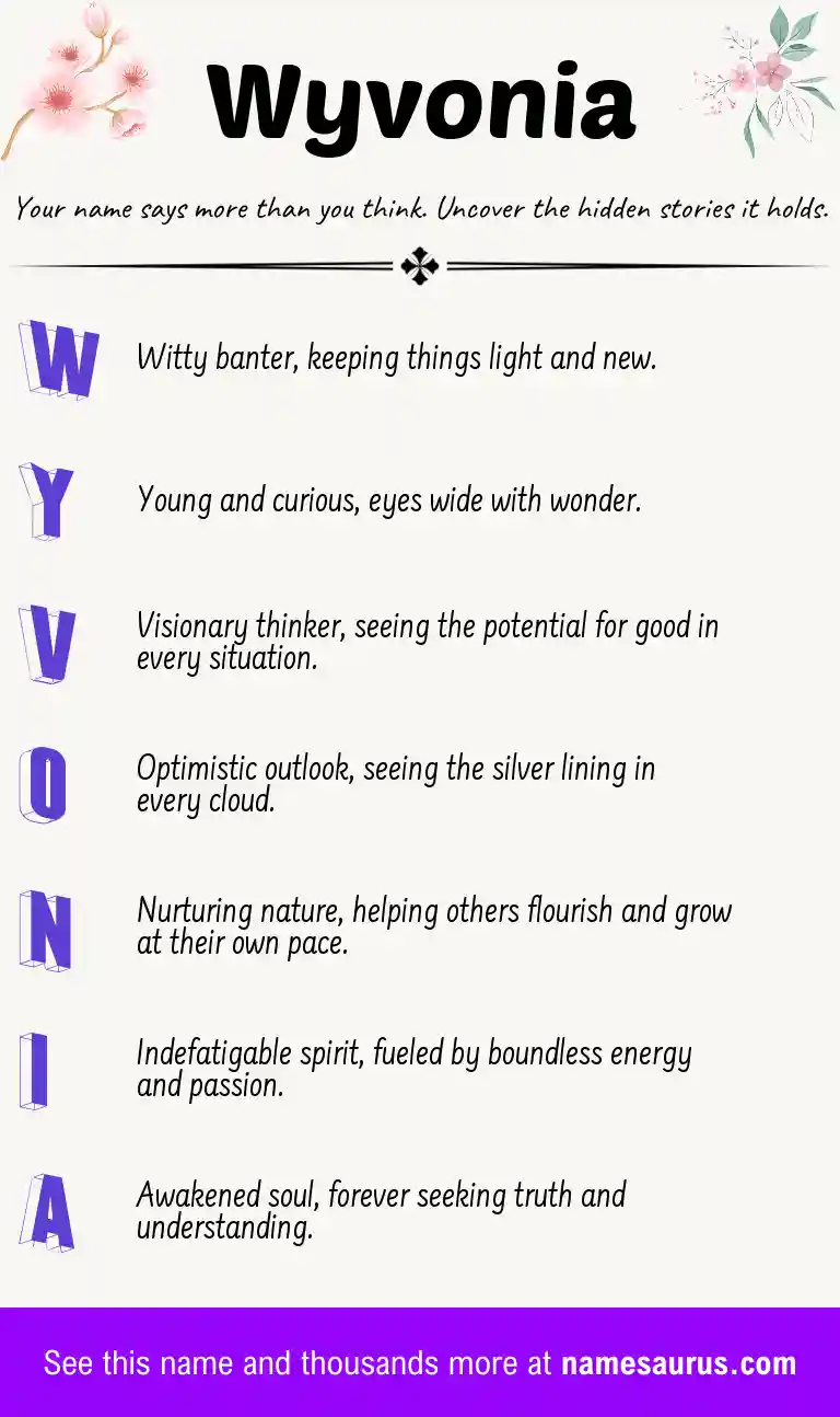 Acrostic poem about Wyvonia.