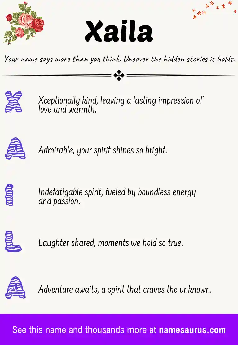 Acrostic poem about Xaila.
