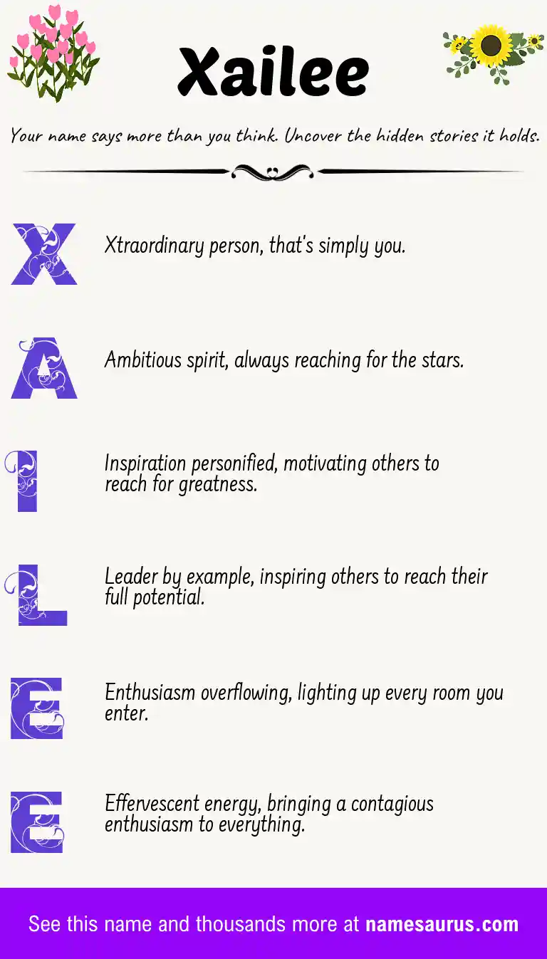 Acrostic poem about Xailee.